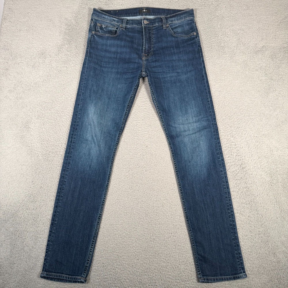 7 For All Mankind Jeans Mens 33x32 Paxtyn Skinny Japanese Denim Dark Wash
